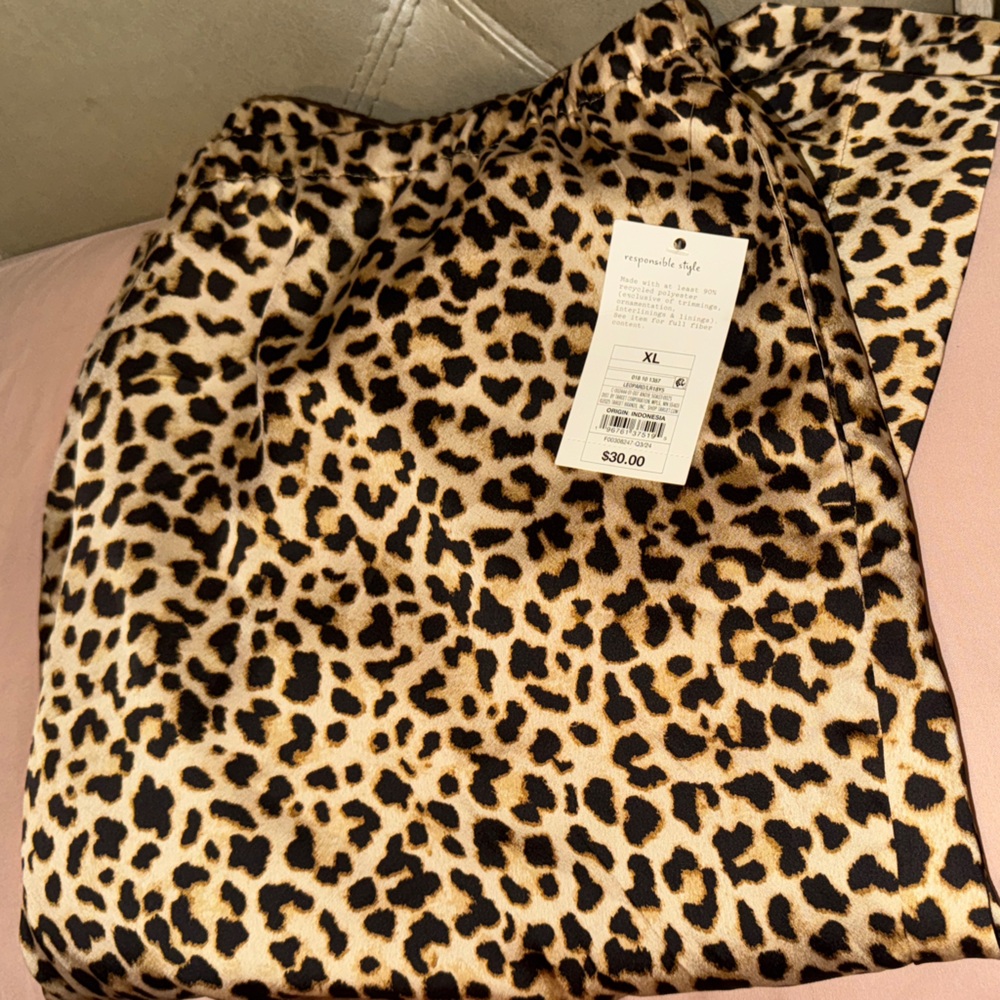 A New Day Leopard Print Silk Pant